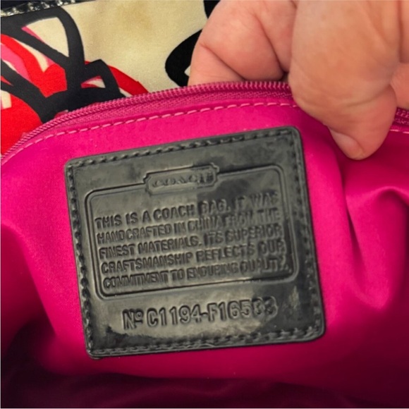 LOOK! Coach Poppy Daisy Graffiti Handbag Coach Poppy Daisy F16583 Purse Tote Bag - Picture 13 of 13